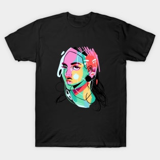 Girl in abstract T-Shirt